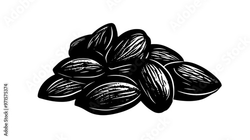 Almond-based confection with solid texture and evenly distributed almond pieces, vector illustration art