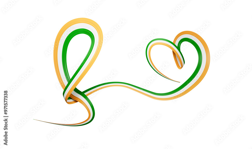 National flag of the India in the shape of a heart 3d illustration
National flag of the India in the shape of a heart 3d illustration