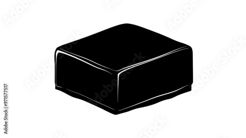 Classic confection piece with smooth, even surface and uniform, consistent texture throughout, vector illustration art