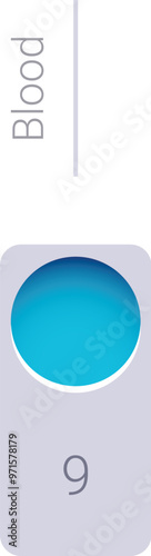 Minimalist graphic showing the result of a blood test revealing blood type number nine