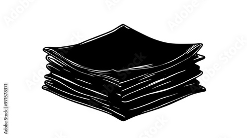 Several fruit leather sheets folded into squares and stacked neatly on a flat surface, vector illustration art