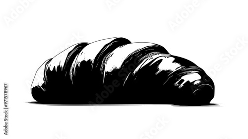 Single pastry with a twisted shape, partially unwrapped on a polished surface, vector illustration art