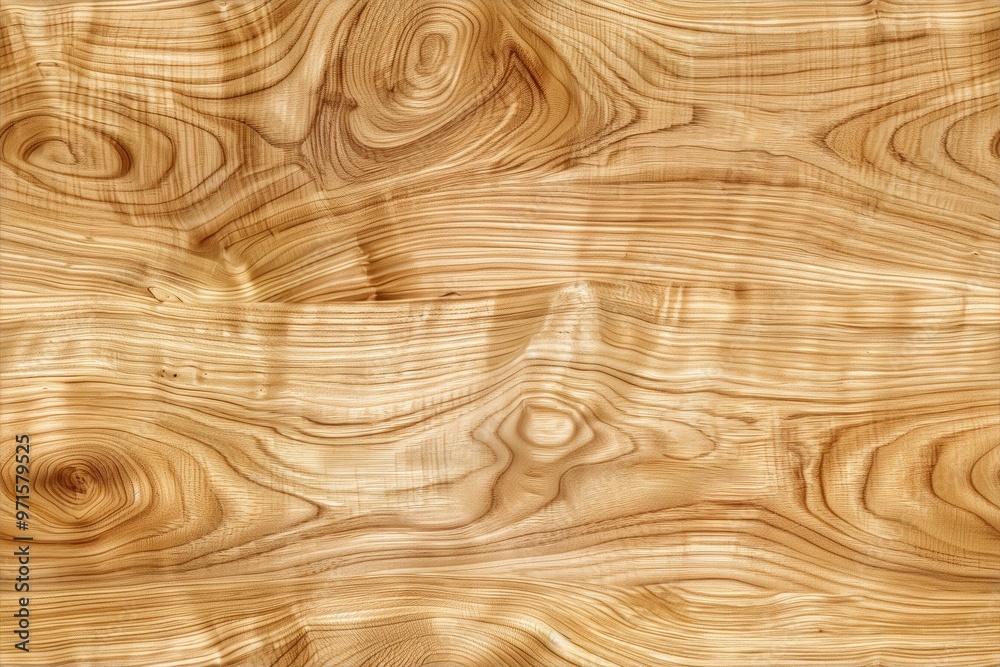 Obraz premium Smooth, light-colored oak wood surface with natural grain patterns and textures, showcasing the beauty of wood.