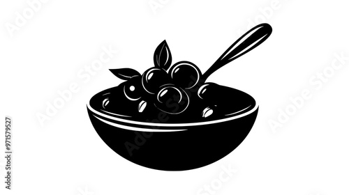 Sweetened fruit puree, reduced to a thick consistency, typically used in pastries, vector illustration art