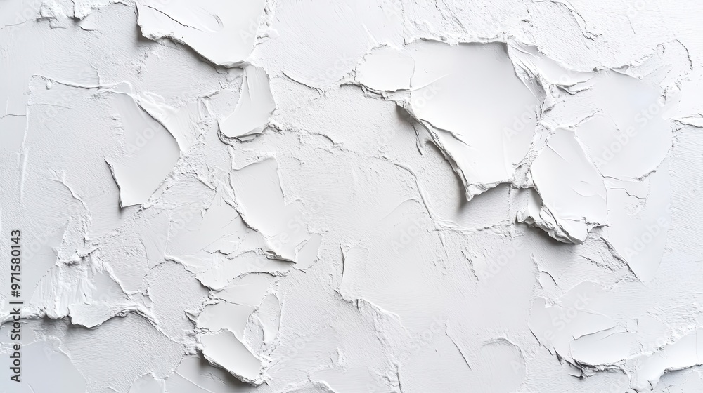 Obraz premium closeup of white textured wall with rough plaster finish creating abstract patterns