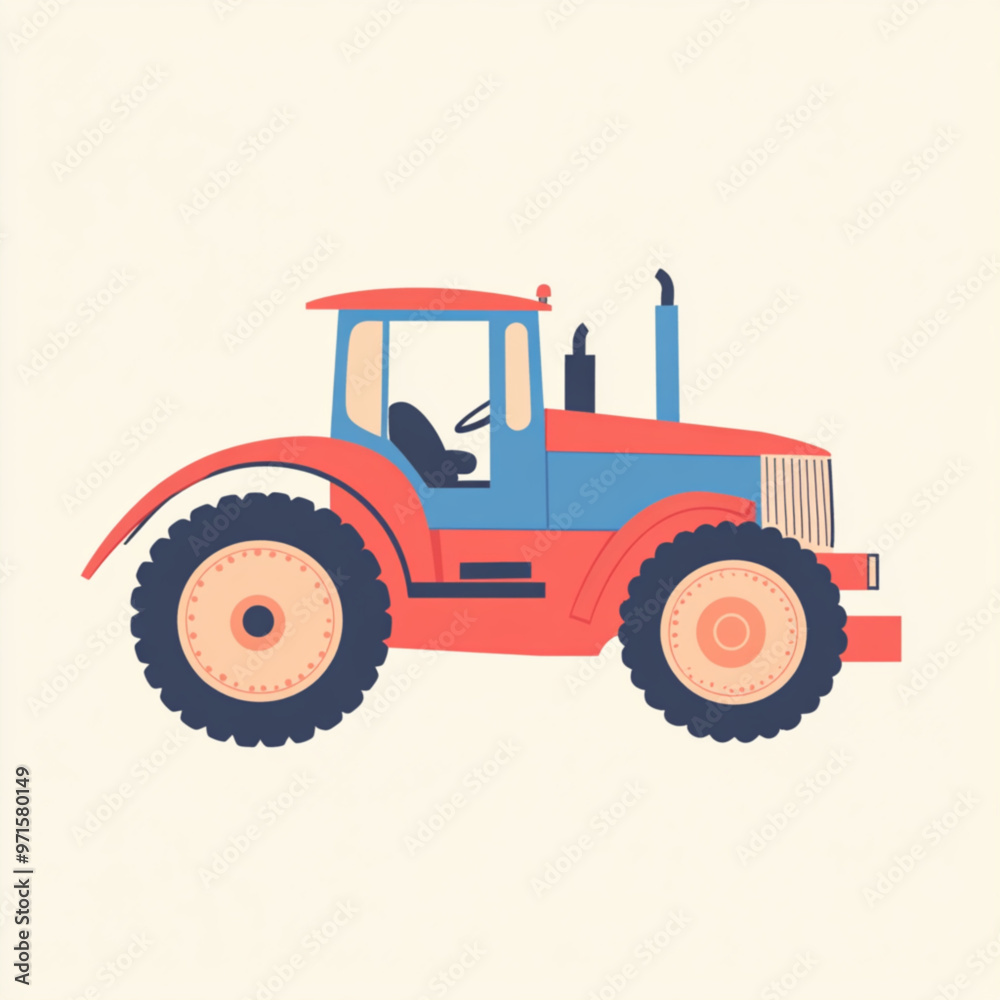 Obraz premium red tractor