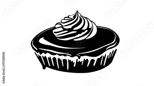 Velvety content held within a pastry, intended for added flavor and indulgence, vector illustration art