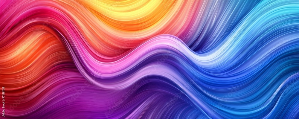 Fototapeta premium Abstract colorful rainbow texture design flowing background