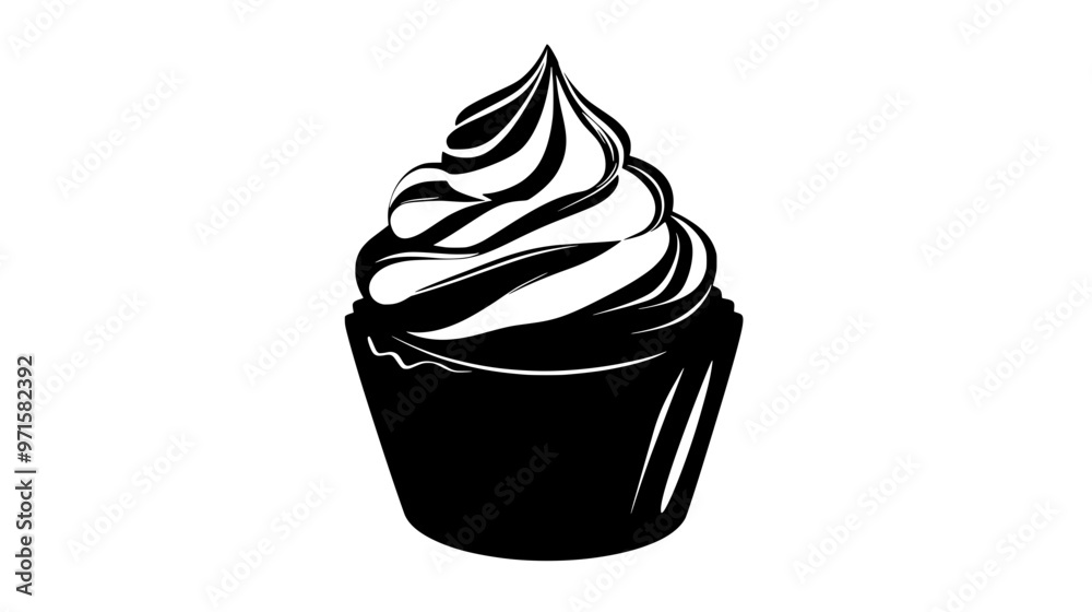 Creamy icing made from butter and sugar, used to enhance the appearance and flavor of cakes, vector illustration art Creamy icing made from butter and sugar, used to enhance the appearance and flavor of cakes, vector illustration art
