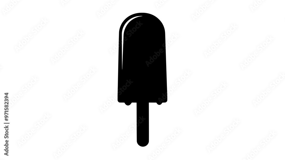 Creamy popsicle standing upright on a smooth surface, no additional items nearby, vector illustration art Creamy popsicle standing upright on a smooth surface, no additional items nearby, vector illustration art