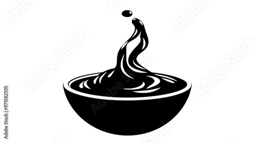 Dense, silky substance created by combining chocolate with heated cream, used in confections, vector illustration art