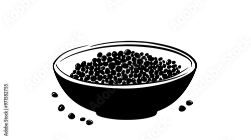 A dish containing jimmies scattered over a plain surface, ready for decorating, vector illustration art