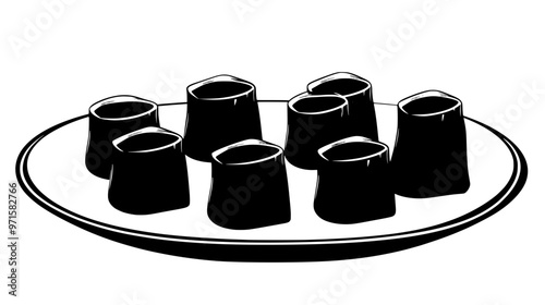 Halva portions arranged in a neat row on a dish, vector illustration art
