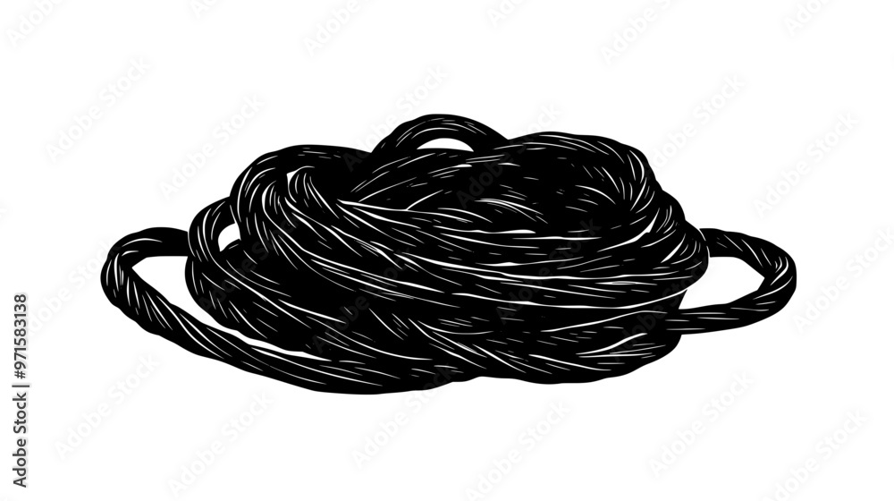Group of licorice ropes stacked loosely in a pile on a flat surface, vector illustration art Group of licorice ropes stacked loosely in a pile on a flat surface, vector illustration art