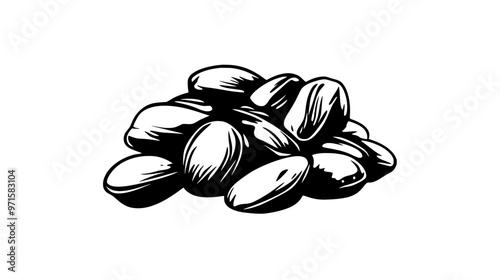 Ground nut fragments used to add a crisp element to various sweet and savory preparations, vector illustration art