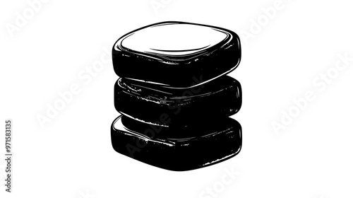 A group of licorice bites stacked neatly on a clean, flat surface, vector illustration art