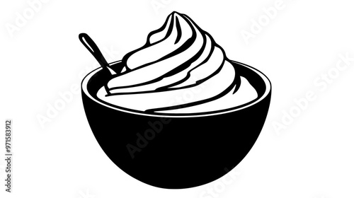 Rich, buttery mixture used as a topping or filling, achieved by whipping butter and sugar, vector illustration art photo