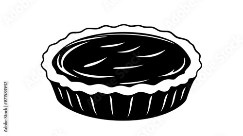 Rich, thick substance placed inside a pie crust, providing sweetness and depth, vector illustration art