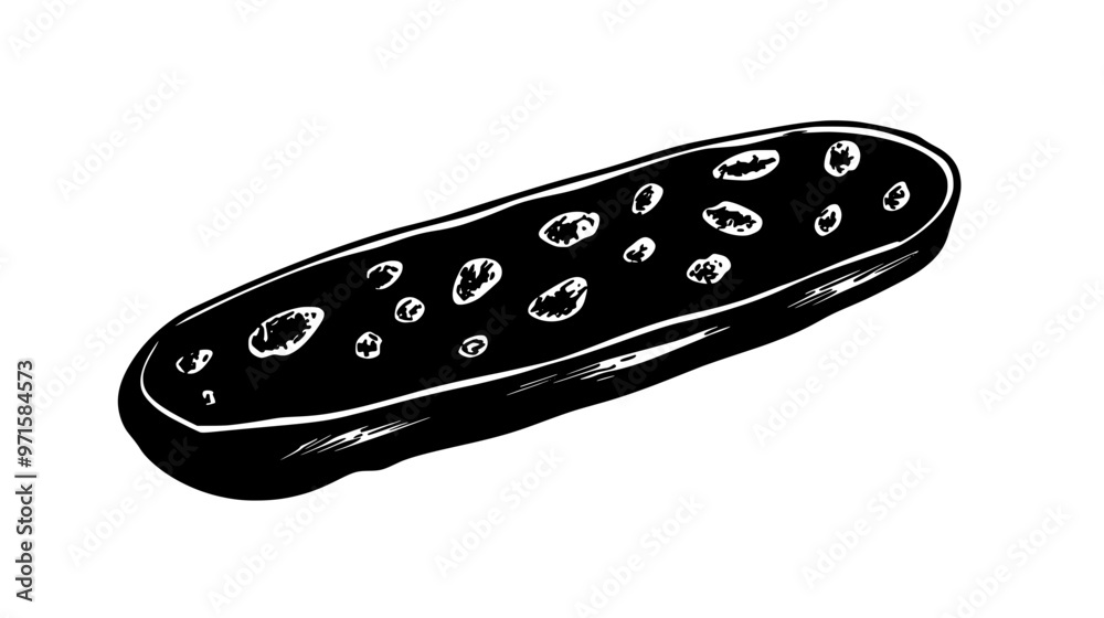 Single biscotti centered in the image, no additional elements visible, vector illustration art Single biscotti centered in the image, no additional elements visible, vector illustration art