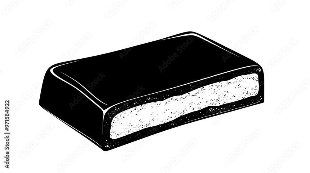 Slice of marzipan revealing firm, cohesive texture and uniform consistency throughout, vector illustration art Slice of marzipan revealing firm, cohesive texture and uniform consistency throughout, vector illustration art
