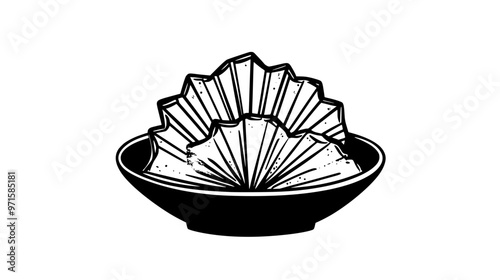 Shortbread fingers arranged in a fan shape on a small plate, ready to serve, vector illustration art