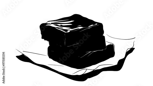 Fudge stack on parchment, showcasing layers, vector illustration art