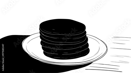 A stack of sugar-free cookies placed on a dish on a wooden kitchen table with no additional items, vector illustration art