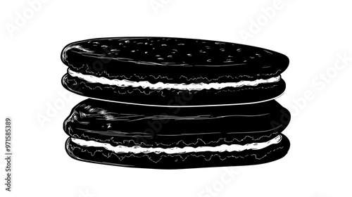 Stack of three biscotti placed vertically with no additional elements, vector illustration art