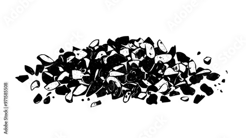 Textured blend of chopped nuts and crumbled cookies, used in dessert layers or toppings, vector illustration art