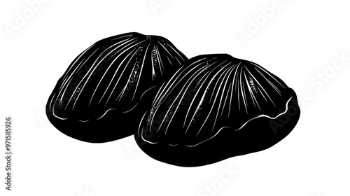 Two madeleines resting side by side, no additional elements, vector illustration art