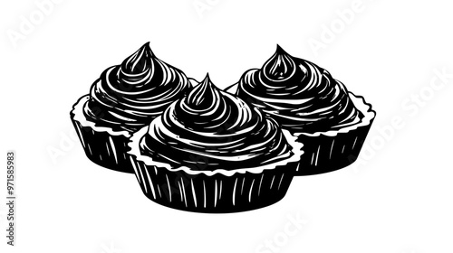 Velvety dessert made from eggs and dairy, often used in tarts and pastries, vector illustration art