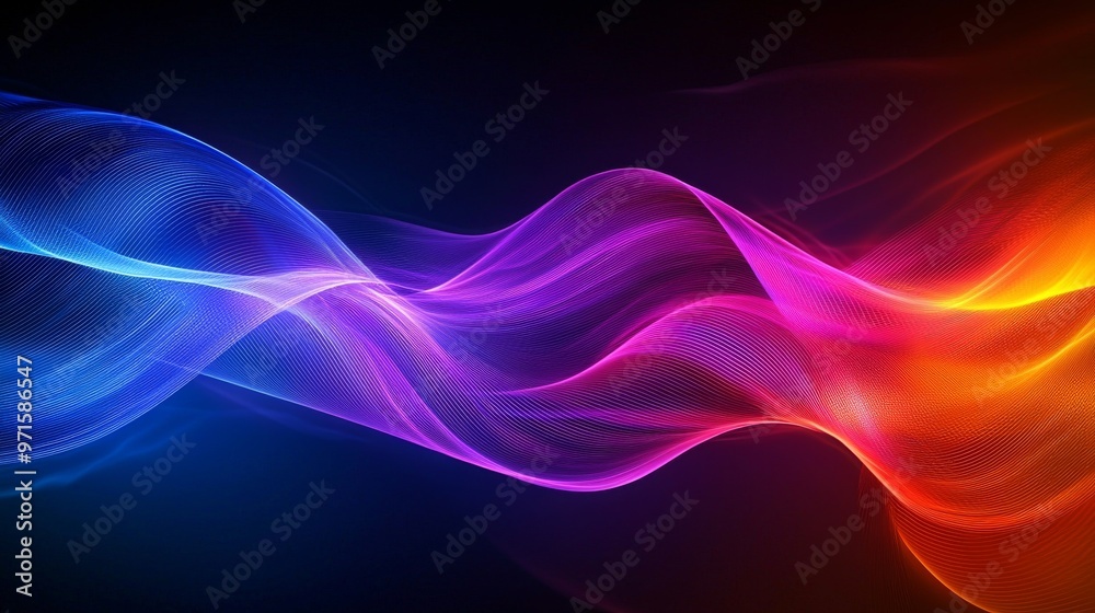 Abstract Neon Wave Lines A Gradient of Blue, Purple, and Red, abstract, neon, gradient Abstract Neon Wave Lines A Gradient of Blue, Purple, and Red, abstract, neon, gradient