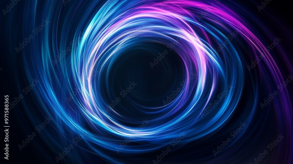 Blue and purple plasma swirling in a circular motion Blue and purple plasma swirling in a circular motion