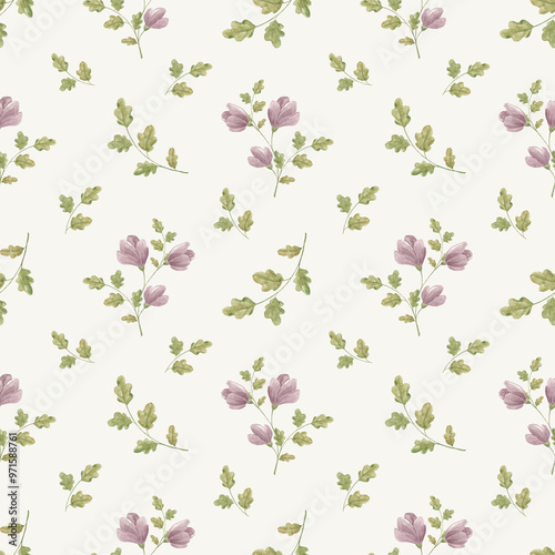 Seamless watercolor floral pattern. Autumn. Pattern for fabric. Home textiles. Tablecloth. Watercolor. Texture. Scrapbooking. Flowers Autumn. Spring.