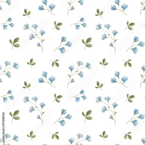 Wallpaper Mural Seamless watercolor floral pattern. Autumn. Pattern for fabric. Home textiles. Tablecloth. Watercolor. Texture. Scrapbooking. Flowers Autumn. Spring. Torontodigital.ca