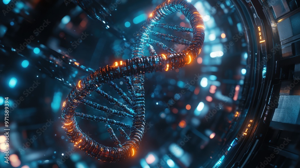 DNA Helix in Futuristic Genetic Engineering. DNA Helix in Futuristic Genetic Engineering.