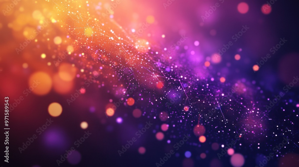 Fototapeta premium Abstract Background with Colorful Bokeh and Network
