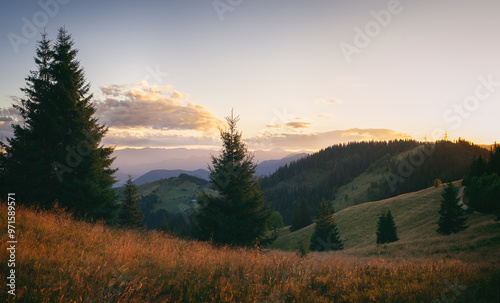 sunrise in the mountains