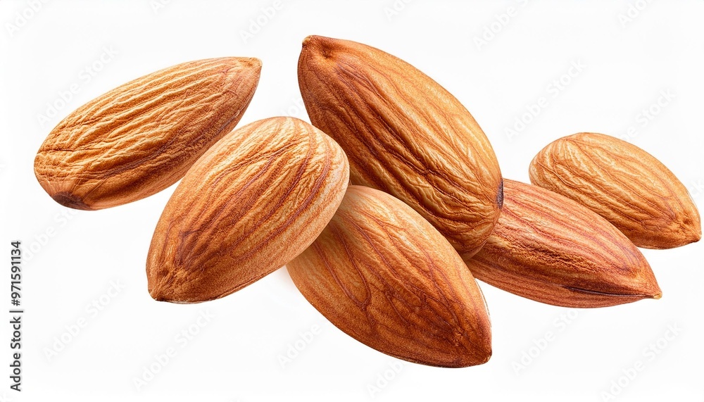 almonds isolated on white almonds isolated on white