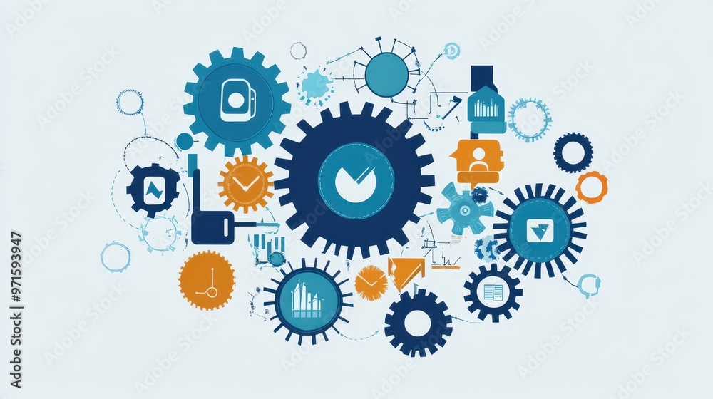 Abstract Gears Representing Workflow and Processes Abstract Gears Representing Workflow and Processes