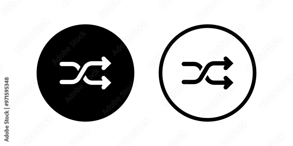 Shuffle icon set. flat illustration of vector icon on white background Shuffle icon set. flat illustration of vector icon on white background