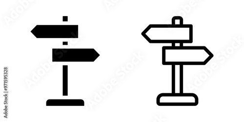 Signpost icon set. flat illustration of vector icon on white background