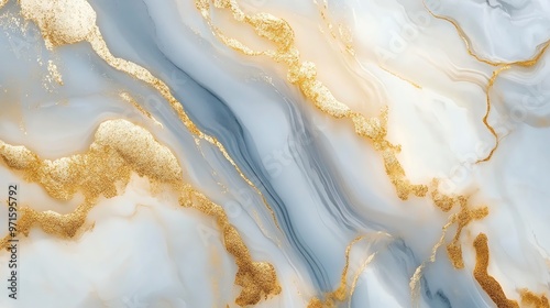 Abstract marble background with gold veins.