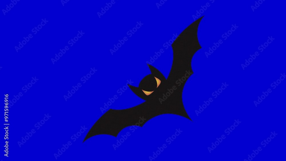 Bat Halloween paperfold stopmotion isolated on blue screen Bat Halloween paperfold stopmotion isolated on blue screen