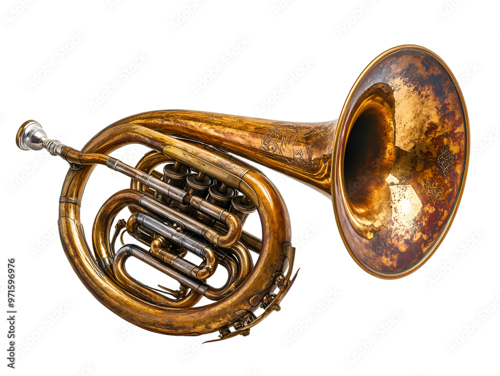 Naklejka premium a close-up of a brass instrument. 