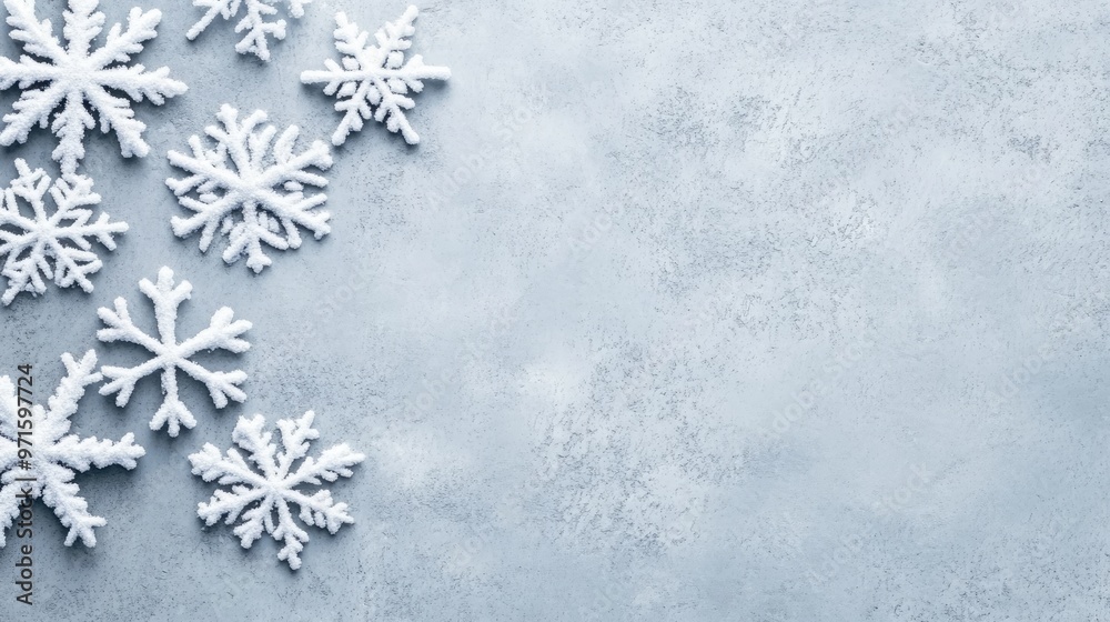 A collection of intricate white snowflake shapes scattered across a dark gray surface, perfect for enhancing winter-themed decor and seasonal crafts A collection of intricate white snowflake shapes scattered across a dark gray surface, perfect for enhancing winter-themed decor and seasonal crafts