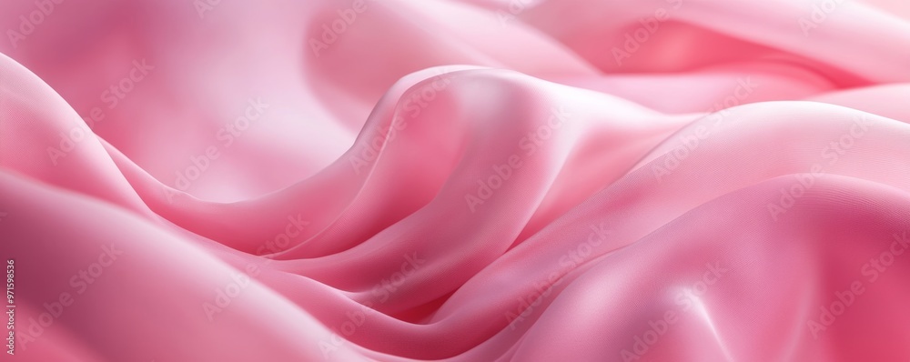 Obraz premium Pink silk fabric flowing creating abstract background