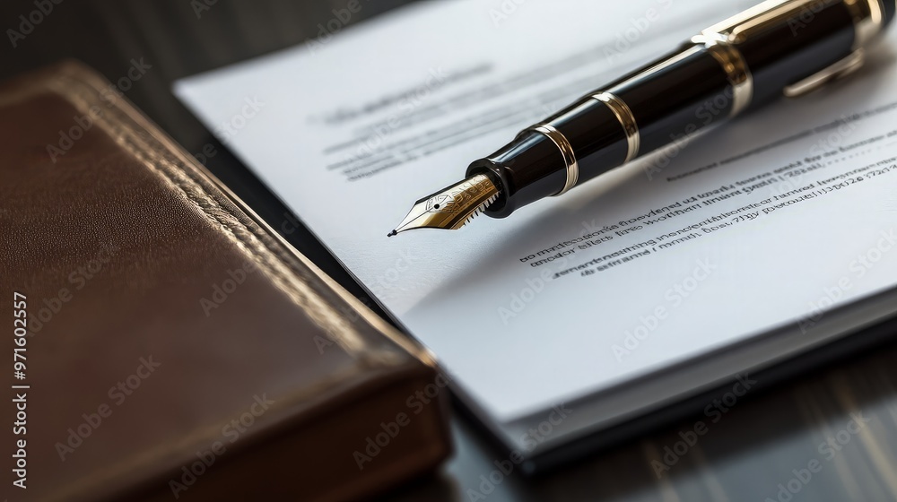 Elegant Fountain Pen and Contract Elegant Fountain Pen and Contract