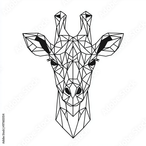 This geometric illustration of a majestic giraffe is a modern take on the majestic animal.