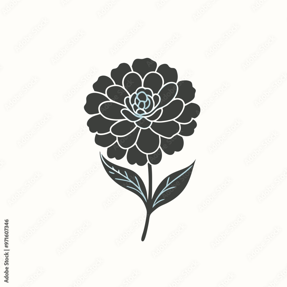 a marigold flower, silhouette vector art illustration, isolated white background a marigold flower, silhouette vector art illustration, isolated white background